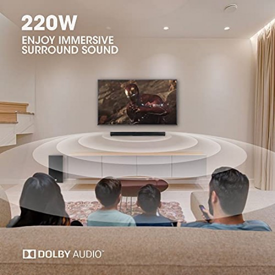 JBL Cinema SB271, Dolby Digital Soundbar with Wireless Subwoofer for Extra Deep Bass, 2.1 Channel Home Theatre with Remote