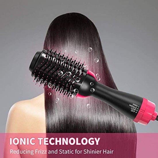 Airtree Hot Air Brush 3 in 1 One Step Hair Dryer and Styler Volumizer for Straightening, Curling 