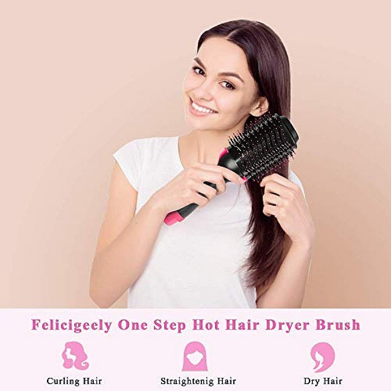 Airtree Hot Air Brush 3 in 1 One Step Hair Dryer and Styler Volumizer for Straightening, Curling 