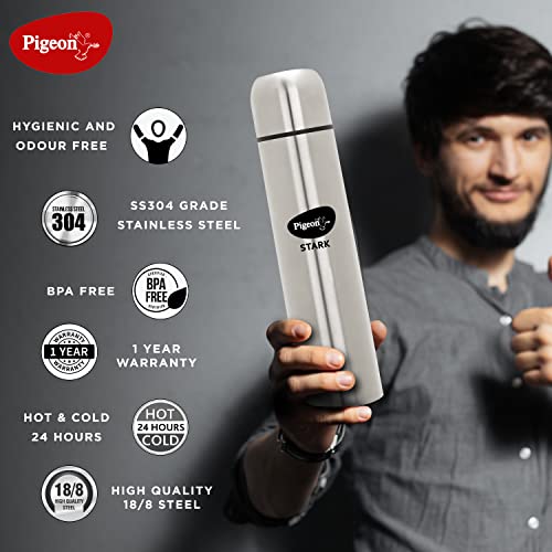 Pigeon Stainless Steel Therminox Stark 1000 ml Water Bottle Silver Pigeon Stainless Steel Therminox Stark 1000 ml Water Bottle Silver