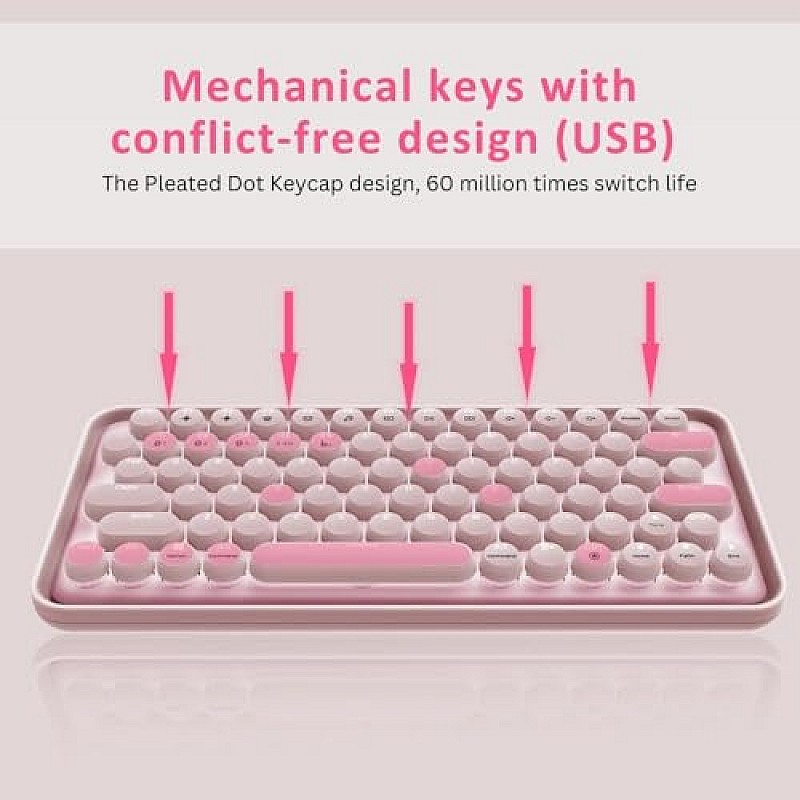 RAPOO Ralemo Pre 5 Mechanical Keyboard with Multi-Mode Technology (Bluetooth) (Pink)