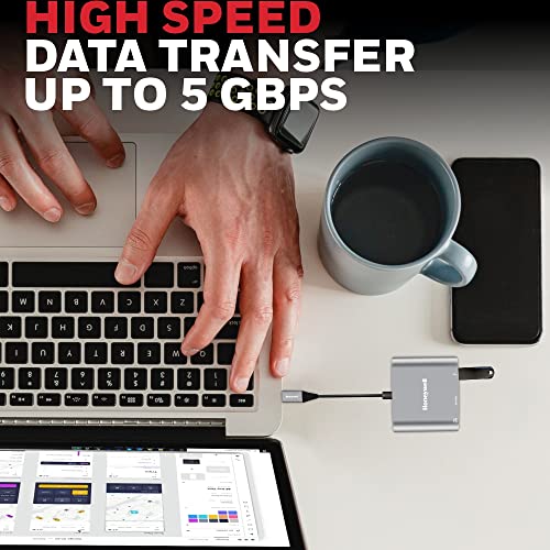 Honeywell High-Speed 3-in-1 Type C to HDMI Adapter, PD Charging Upto100W, USB3.0 Delivers Quick Transfer Speed of 5GBPS, UHD 4K@30Hz Honeywell High-Speed 3-in-1 Type C to HDMI Adapter, PD Charging Upto100W, USB3.0 Delivers Quick Transfer Speed of 5GBPS, UHD 4K@30Hz