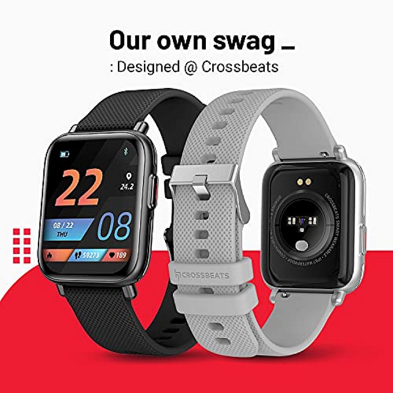 CrossBeats Ignite Pro Smart Watch for Men and women (Ice Silver)