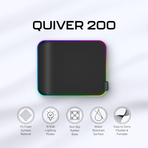 Archer Tech Lab Quiver 200 Gaming Mousepad, 15 RGB Modes, Wrist Rest Hard Mousepad Archer Tech Lab Quiver 200 Gaming Mousepad, 15 RGB Modes, Wrist Rest Hard Mousepad