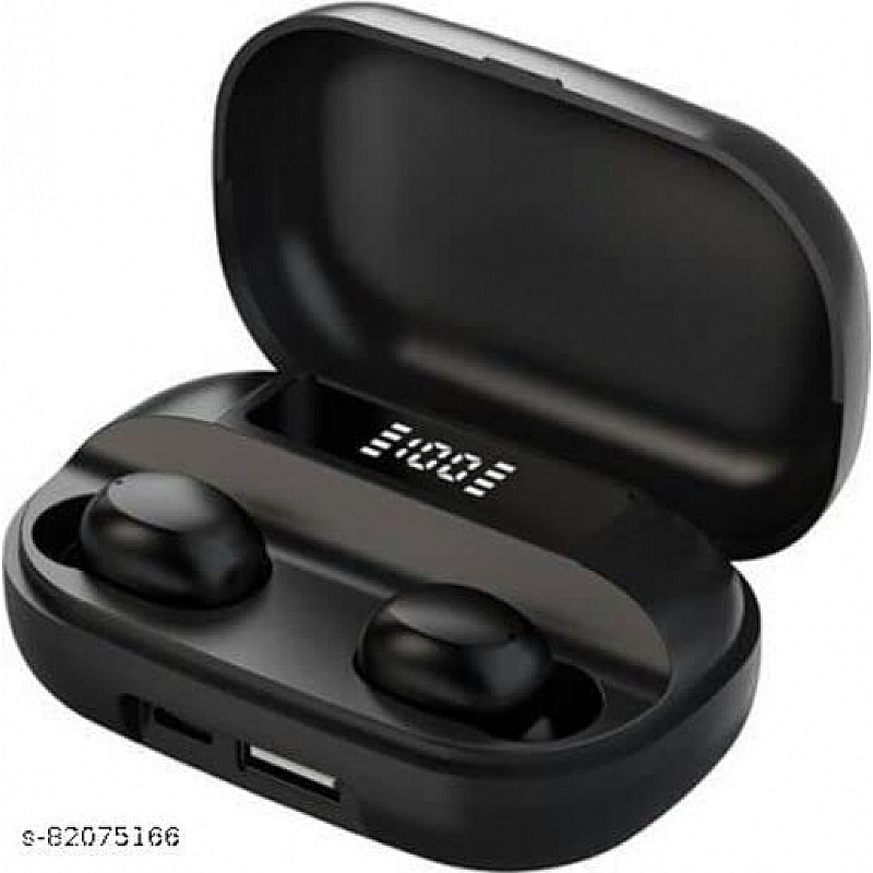 AIRTREE T2 TWS 5.0 Bluetooth In Ear Earphone Power Bank with led Display Earbuds Compatible for All Smartphone (Black)