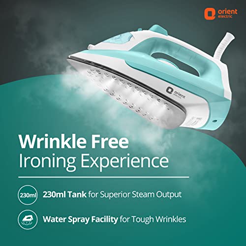 Orient Electric Fabrifeel 2000W Steam iron (Press) Non-stick Soleplate 360-degree swivel cord Orient Electric Fabrifeel 2000W Steam iron (Press) Non-stick Soleplate 360-degree swivel cord