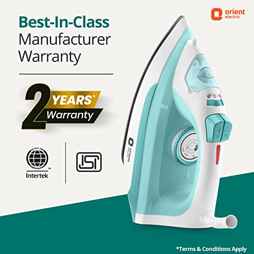Orient Electric Fabrifeel 2000W Steam iron (Press) Non-stick Soleplate 360-degree swivel cord Orient Electric Fabrifeel 2000W Steam iron (Press) Non-stick Soleplate 360-degree swivel cord