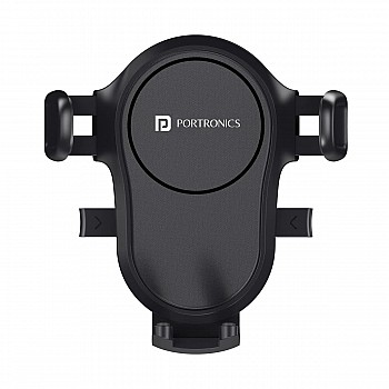 Portronics Clamp Y Adjustable Air Vent Mobile Holder for Car with 360° Rotational, One Click Release Button Black)