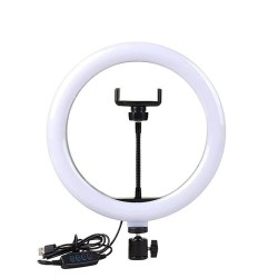 Dyazo 10 Inch LED Ring Light with 3 Level Brightness Dimmable Lighting for Vlogging, You Tube Video, Photo Shoot Live 
