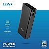 URBN 20000 mAh 12W Fast Charging Metal Power Bank Dual USB Output Micro & Type C Input Safe Charging Type C Cable Included -Black