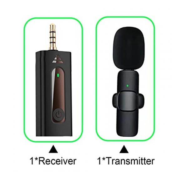 AIRTREE Wireless Collar Microphone Lapel Lavalier Omnidirectional Mic Plug and Play Mike for Vlogging Interview Live Streaming YouTube