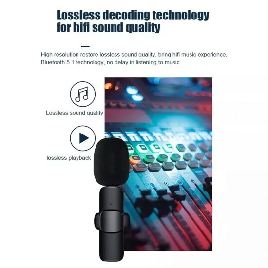 AIRTREE Wireless Collar Microphone Lapel Lavalier Omnidirectional Mic Plug and Play Mike for Vlogging Interview Live Streaming YouTube