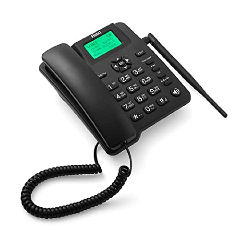 Hola F100 FWP Fixed landline Phone,Wireless with LCD Display, Quad Band,Dual Sim,Voice Recording,Auto Answering