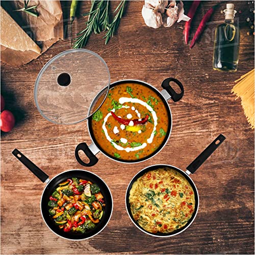 Butterfly Rapid Non Stick Cookware 3 Pcs Set Induction Base,Aluminium, Red Butterfly Rapid Non Stick Cookware 3 Pcs Set Induction Base,Aluminium, Red