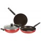 Butterfly Rapid Non Stick Cookware 3 Pcs Set Induction Base,Aluminium, Red