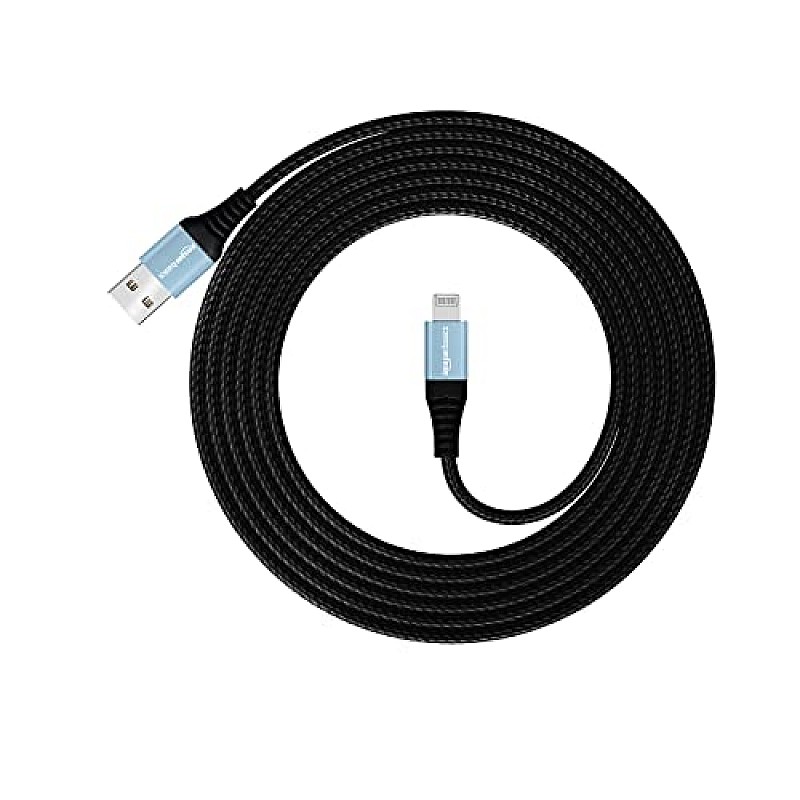 amazon basics Usb C To Lightning Aluminum With Nylon Braided Mfi Certified Charging Cable (Grey, 2 Meter) Black