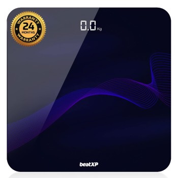 beatXP Gravity Ambience Digital Weight Machine For Body Weight with Thick Tempered Glass, Best Bathroom Weighing Scale with LCD Display - 2 Year Warranty