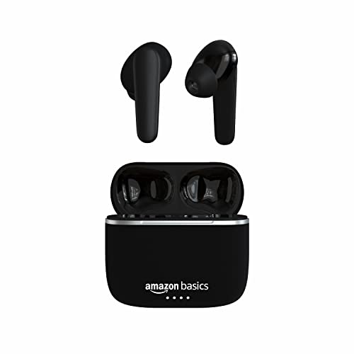 Amazon Basics Bluetooth 5.0 Truly Wireless in Ear Earbuds with mic, Up to 38 Hours Playtime, IPX-5 Rated, Type-C Charging Case, Touch Controls, Voice Asst Black Amazon Basics Bluetooth 5.0 Truly Wireless in Ear Earbuds with mic, Up to 38 Hours Playtime, IPX-5 Rated, Type-C Charging Case, Touch Controls, Voice Asst Black