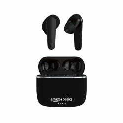Amazon Basics Bluetooth 5.0 Truly Wireless in Ear Earbuds with mic, Up to 38 Hours Playtime, IPX-5 Rated, Type-C Charging Case, Touch Controls, Voice Asst Black