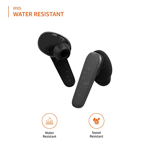 Amazon Basics Bluetooth 5.0 Truly Wireless in Ear Earbuds with mic, Up to 38 Hours Playtime, IPX-5 Rated, Type-C Charging Case, Touch Controls, Voice Asst Black Amazon Basics Bluetooth 5.0 Truly Wireless in Ear Earbuds with mic, Up to 38 Hours Playtime, IPX-5 Rated, Type-C Charging Case, Touch Controls, Voice Asst Black