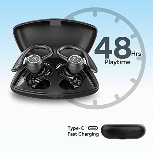 pTron Bassbuds Sports V2 Bluetooth 5.3 Headphone with Mic, Earhooks, 48Hrs Playtime pTron Bassbuds Sports V2 Bluetooth 5.3 Headphone with Mic, Earhooks, 48Hrs Playtime