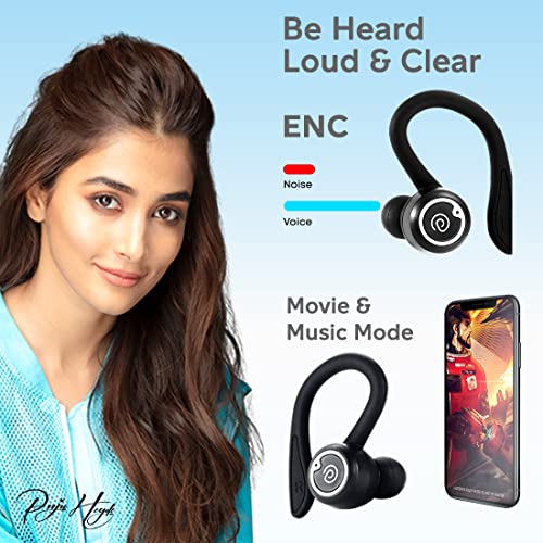 pTron Bassbuds Sports V2 Bluetooth 5.3 Headphone with Mic, Earhooks, 48Hrs Playtime pTron Bassbuds Sports V2 Bluetooth 5.3 Headphone with Mic, Earhooks, 48Hrs Playtime