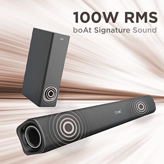 boAt Aavante Bar 1200N Bluetooth Soundbar with 100W RMS Signature Sound, 2.1 Channel, Multi-Compatibility (Premium Black)