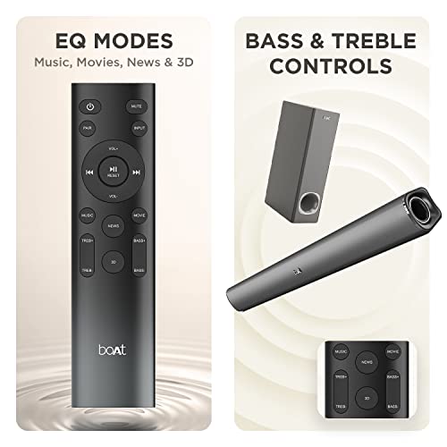 boAt Aavante Bar 1200N Bluetooth Soundbar with 100W RMS Signature Sound, 2.1 Channel, Multi-Compatibility (Premium Black) boAt Aavante Bar 1200N Bluetooth Soundbar with 100W RMS Signature Sound, 2.1 Channel, Multi-Compatibility (Premium Black)