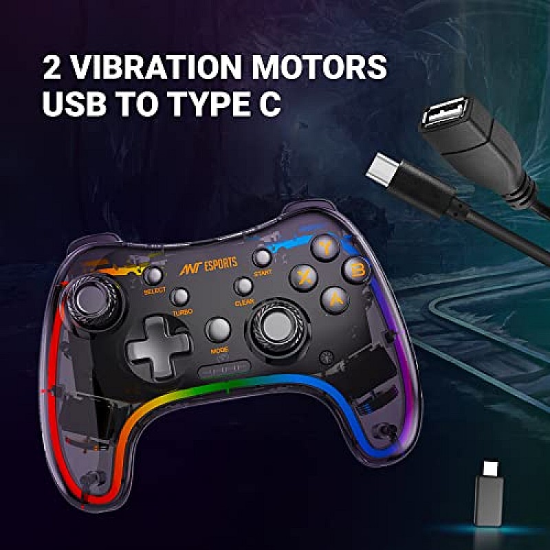 Ant Esports GP310R Wireless Game-Pad with Neon RGB, Support PS4, PS3, Xbox360 Gaming Console