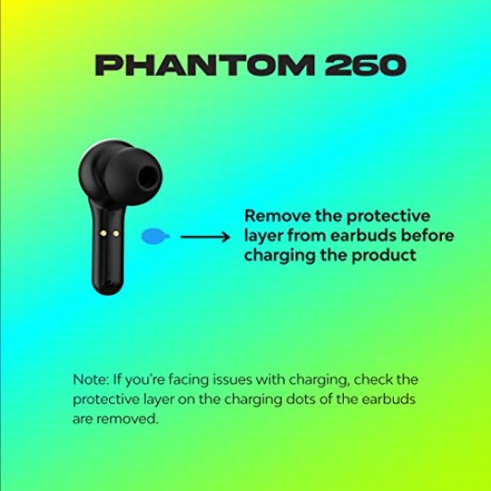 Wings Phantom 260 Truly Wireless in Ear Earbuds BLACK