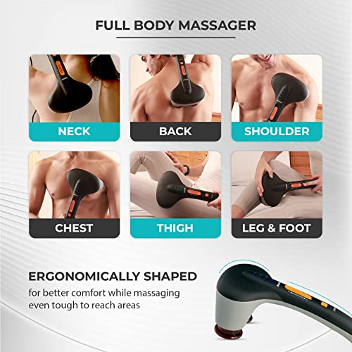 beatXP Thunder Elite Double Headed Full Body Massager Machine for Pain Relief with 3 Attachment Pairs Jade Black beatXP Thunder Elite Double Headed Full Body Massager Machine for Pain Relief with 3 Attachment Pairs Jade Black