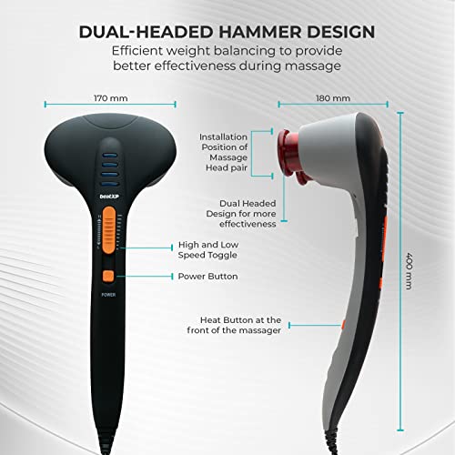 beatXP Thunder Elite Double Headed Full Body Massager Machine for Pain Relief with 3 Attachment Pairs Jade Black beatXP Thunder Elite Double Headed Full Body Massager Machine for Pain Relief with 3 Attachment Pairs Jade Black
