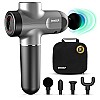 beatXP Flash Massage Gun, Body Massager Touch Button Percussion Gun Back Massager for Women & Men Metallic Silver