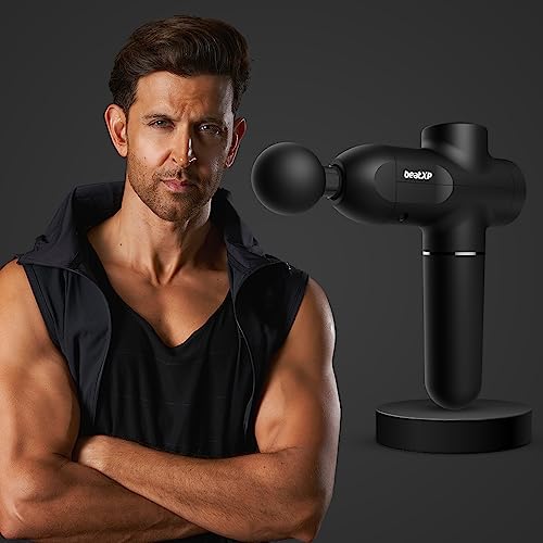 beatXP Flash Massage Gun, Body Massager Touch Button Percussion Gun Back Massager for Women & Men Metallic Silver beatXP Flash Massage Gun, Body Massager Touch Button Percussion Gun Back Massager for Women & Men Metallic Silver