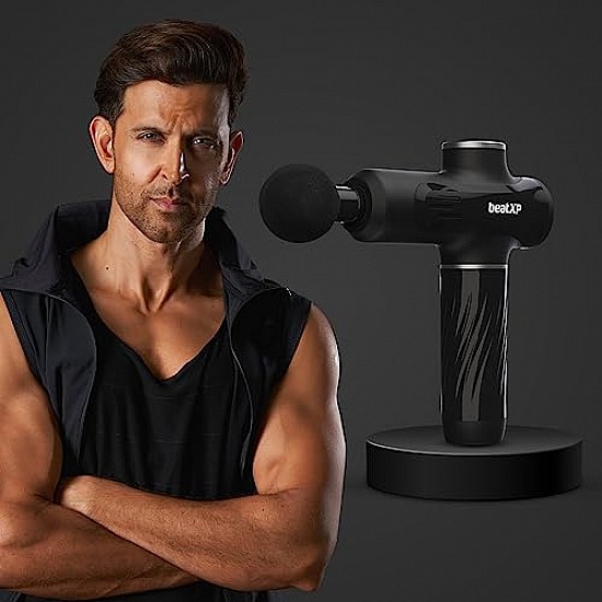 beatXP Bolt Go Massage Gun Body Massager Touch Display Percussion Gun Back Massager for Men and Women Jade Black