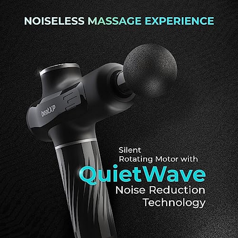 beatXP Bolt Go Massage Gun Body Massager Touch Display Percussion Gun Back Massager for Men and Women Jade Black