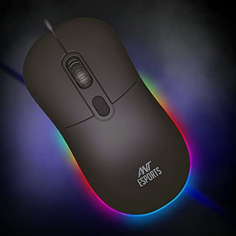 Ant Esports GM40 Wired Optical Gaming Mouse with RGB LED, Lightweight and Ergonomic Design, DPI Upto 2400