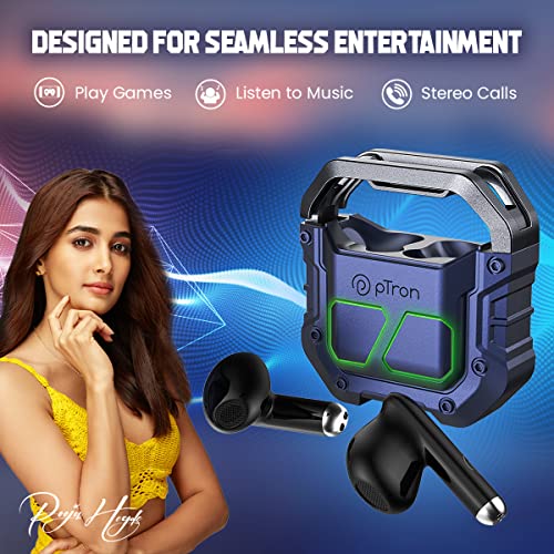 PTron Bassbuds Xtreme Truly Wireless in Ear Earbuds with mic Grey-Black PTron Bassbuds Xtreme Truly Wireless in Ear Earbuds with mic Grey-Black
