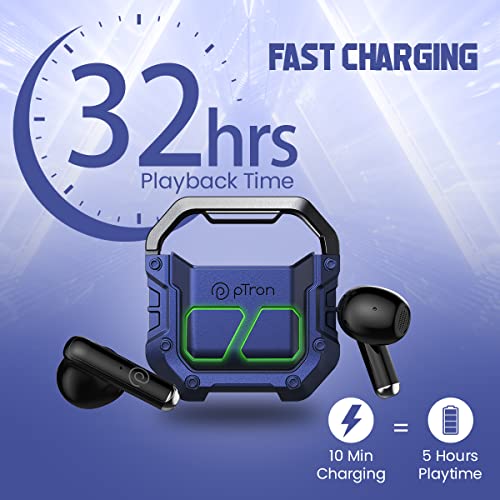 PTron Bassbuds Xtreme Truly Wireless in Ear Earbuds with mic Grey-Black PTron Bassbuds Xtreme Truly Wireless in Ear Earbuds with mic Grey-Black