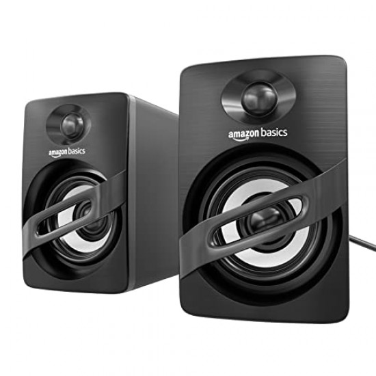 Amazon Basics Portable Multimedia Speaker| Suitable for Laptop & Desktop (Black) | USB 2.0 | Deep Bass