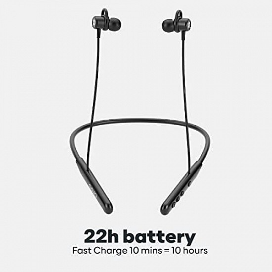 GOVO GOKIXX 621 Bluetooth Neckband, 22 Hours Battery, ENC Technology Platinum Black