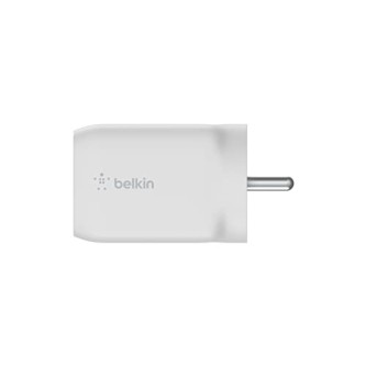 Belkin 65W GaN Dual USB-C (Type C) PD 3.0 Fast Charger with Pps Technology, Compact Size for iPhone 15, 14, 13, 12,- White Belkin 65W GaN Dual USB-C (Type C) PD 3.0 Fast Charger with Pps Technology, Compact Size for iPhone 15, 14, 13, 12,- White