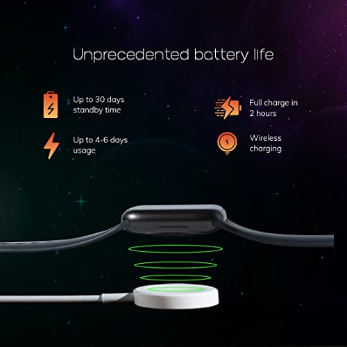 WRISTIO 2 Smartwatch, 1.9" Industry-Leading HD Display, BT Calling, Upto 30 Days Standby Time, Wireless Charging, Rotating Crown, Split Screen, Water Resistant, AI-Enabled Health Monitor, Black WRISTIO 2 Smartwatch, 1.9" Industry-Leading HD Display, BT Calling, Upto 30 Days Standby Time, Wireless Charging, Rotating Crown, Split Screen, Water Resistant, AI-Enabled Health Monitor, Black