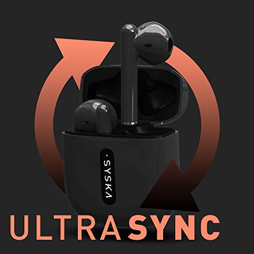 Syska Sonic Buds IEB450 True Wireless Earbuds with Ultra Sync Technology, 20HR Play Time (Jade Black, Made in India) Syska Sonic Buds IEB450 True Wireless Earbuds with Ultra Sync Technology, 20HR Play Time (Jade Black, Made in India)