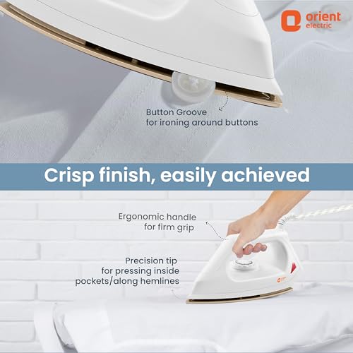 Orient Electric Fabrismooth 1000W Dry iron (Press) Non-stick Weilburger coating ISI certified Orient Electric Fabrismooth 1000W Dry iron (Press) Non-stick Weilburger coating ISI certified