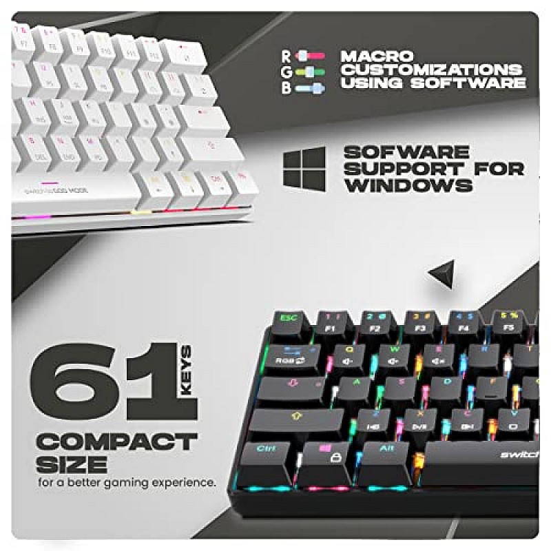 Cosmic Byte CB-GK-32 Themis 61 Key Mechanical Per Key RGB Gaming Keyboard Red Switches Black