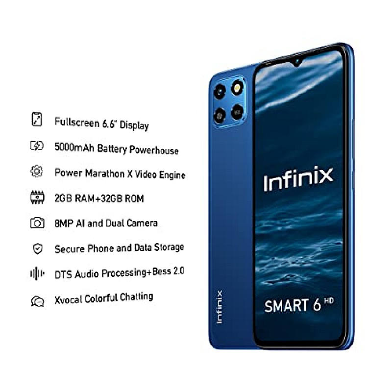 Infinix Smart 6 HD (Origin Blue, 32 GB) (2 GB RAM) Refurbished