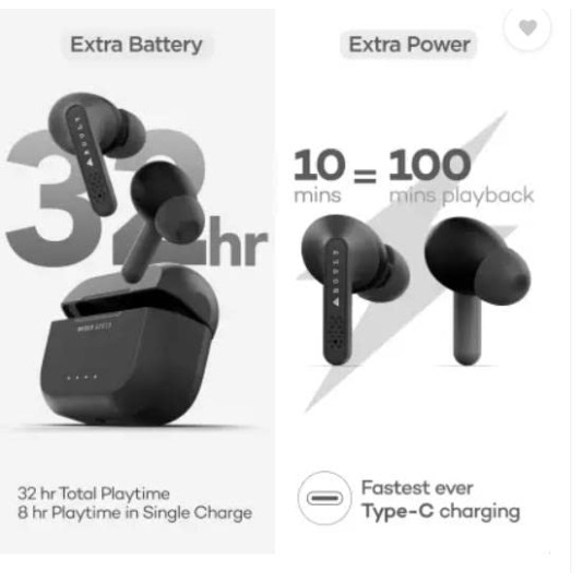 Boult Audio AirBass GearPods with 32H Playtime Bluetooth Wireless In Ear Earbuds (Black) Boult Audio AirBass GearPods with 32H Playtime Bluetooth Wireless In Ear Earbuds (Black)