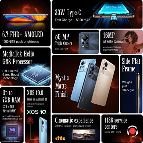 Infinix Note 12 (Force Black, 4GB RAM 64GB RAM) refurbished