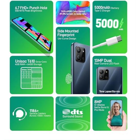 Infinix Hot 11 2022 (Aurora Green, 4GB RAM 64GB Storage) Refurbished